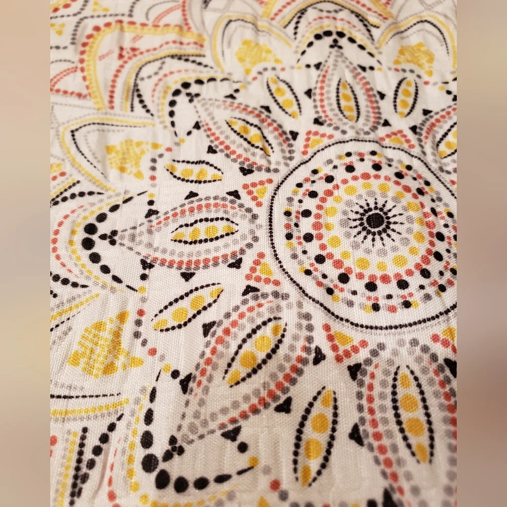 White Shower Curtain With Mandala Print